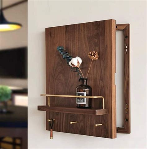 Walnut Electricity Meter Box Cover, Wooden Wall 